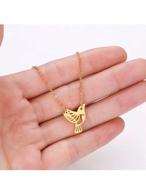 Has Altın Kaplama Kuş 925K Kolye