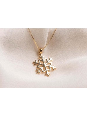 Has Altın Kaplama Kar Tanesi 925K Kolye