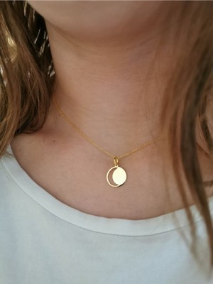 Has Altın Kaplama Hilal 925K Kolye