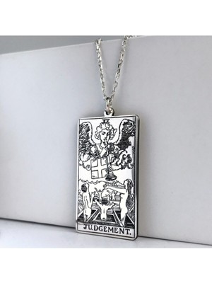925 Ayar Gümüş Tarot Judgement Karar Kolye