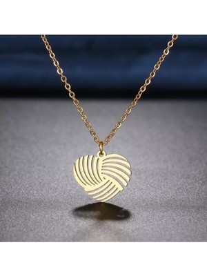 925 Ayar Gümüş Çizgi Tasarım Kalp Kolye