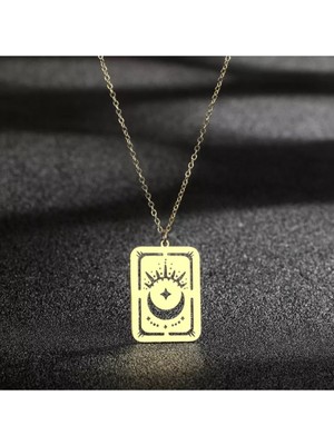 925 Ayar Gümüş Ay Yıldız Kart Kolye