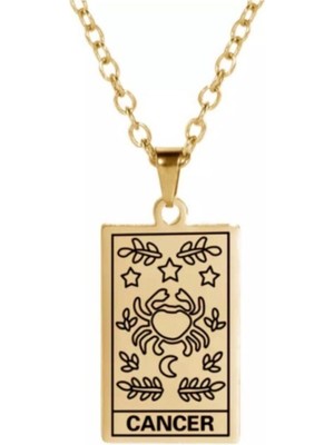 925 Ayar Gümüş Yengeç Burcu Kart Kolye