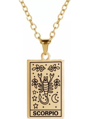 925 Ayar Gümüş Akrep Burcu Kart Kolye