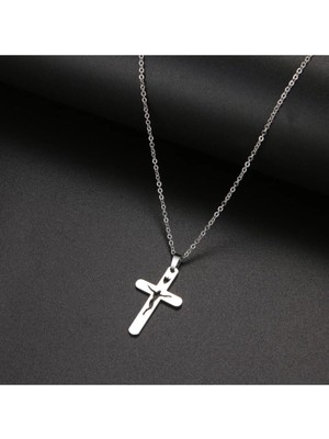 925 Ayar Gümüş Motifli Haç Kolye