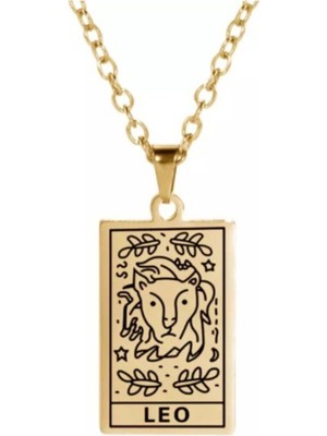 925 Ayar Gümüş Aslan Burcu Kart Kolye