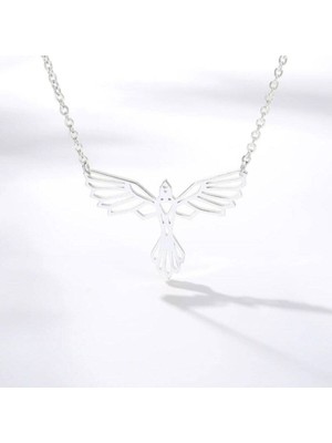 925 Ayar Gümüş Origami Anka Kuşu Kolye