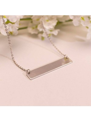 925 Ayar Gümüş Düz Plaka Kolye