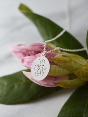 925 Ayar Gümüş Anne Bebek Kolye