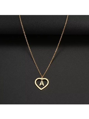 925 Ayar Gümüş Kalp Içinde Harf Kolye