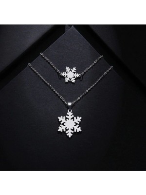 925 Ayar Gümüş Kar Tanesi Bileklik Kolye Takım