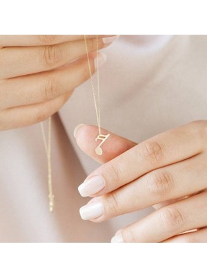 925 Ayar Gümüş Minimal Müzik Notası Kolye