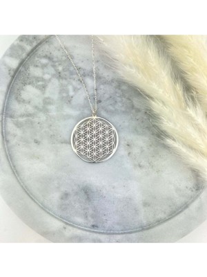 925 Ayar Gümüş Yaşam Çiçeği Kolye