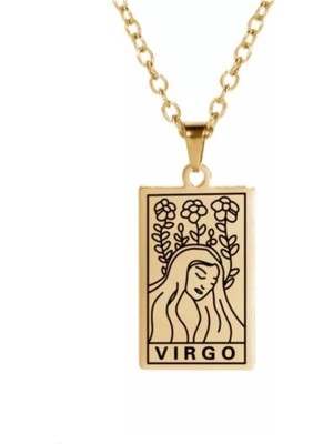 925 Ayar Gümüş Başak Burcu Kart Kolye