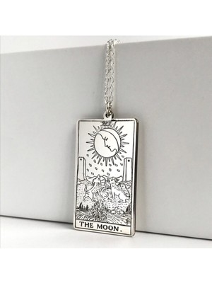 925 Ayar Gümüş Tarot The Moon Ay Kolye
