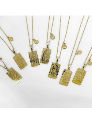 Altın Kaplama Burçlar Tarot Gümüş Kolye (Tek Adet)