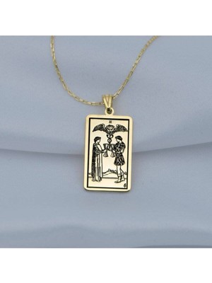 925 Ayar Gümüş Tarot (Two Of Cups) Iki Bardak Kolye