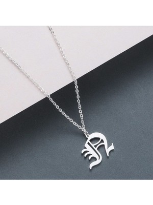 925 Ayar Gümüş Font Baş Harf A Kolye