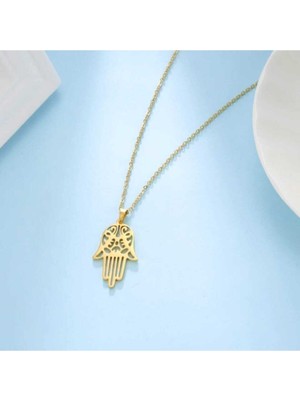 925 Ayar Gümüş Fatma Ana Eli Kolye