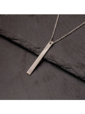 925 Ayar Gümüş Uzun Bar Çubuk Kolye