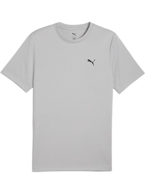 Puma Essentials Small Logo Poly Erkek Gri Yuvarlak Yaka Tişört