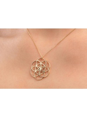 Has Altın Kaplama Yaşam Tohumu 925K Kolye