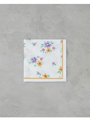 Floral Kağıt 20'li Kağıt Peçete 33X33 cm Beyaz