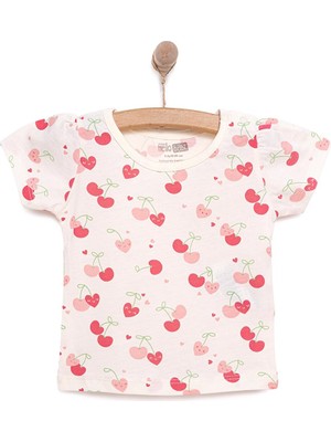 Hellobaby Basic Kız Kiraz Desenli T-Shirt Kız Bebek