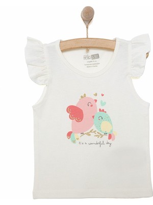 Hellobaby Basic Kız Kuş Baskılı Atlet T-Shirt Kız Bebek