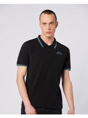 Korpo Ezio 2 Tur Erkek Siyah-Mavi Regular Fit Polo Yaka Tişört