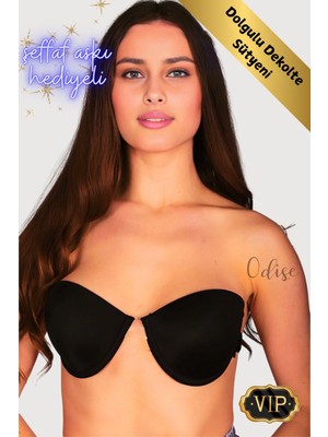 Odise Sırtı Şeffaf Destekli-Dolgulu Sütyen Abiye Kıyafet Sütyeni (Düğün, Nişan, Kına Için Uygundur)