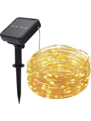 Exeo Peri Tel LED Işık Solar Enerji ile Çalışan 7M Uzunlukta 50 LED Gün Işığı Renkli