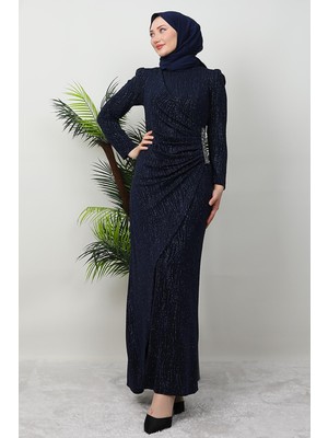 Tuğçe Tesettür Elbise Lacivert