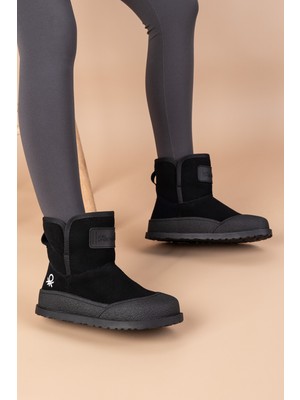 Getcho Muso Kadın Süet Siyah Içi Tüylü Kısa Bot BNI-11234