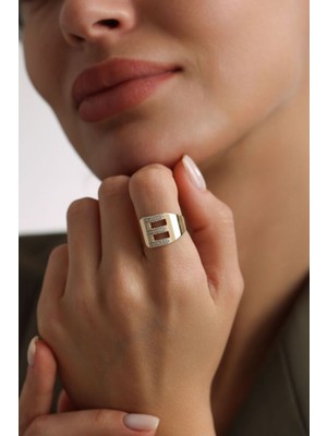 Harf Yüzük 14 Ayar  -E-