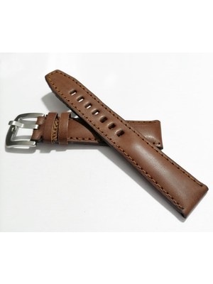 Fado Fado&her Saate Uyumlu Yarım Kroko  Hakiki Dana Derisi Saat Kordonu 22 mm  (203)   Kahve