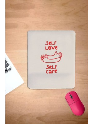 Karmat Self Care, Self Love, Yazılı Mousepad, Bilek Destekli Konforlu Bilgisayar Aksesuarı, Laptop Aksesuarı
