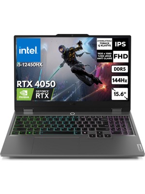 Lenovo Loq 15IAX9 I5-12450HX 32 GB 1 Tbssd 6gb Rtx 4050 15.6" Fhd 144Hz Freedos Gaming Notebook 83GS007WTR BT10