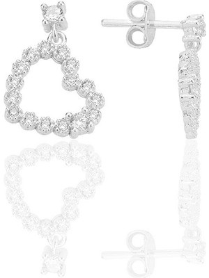Gümüş Rodyumlu Zirkon Taşlı Sallantılı Küpe SGTL12768RODAJ