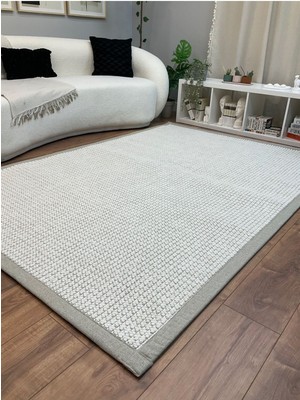 Saraz Halı Kumaş Bordür Bej Bukle Siyah Bordür  Halı Salon Koridor Mutfak Çocuk Odası Halısı  Kilim S263