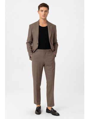 Antioch Kahve Slim Fit Klasik Erkek Takım