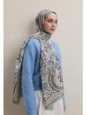 Fresh Mint Yeşili Elegant Desen Şal