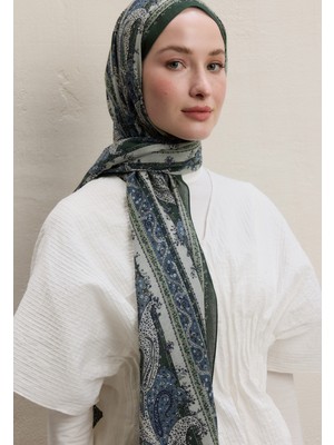 Fresh Zümrüt Yeşili Paısley Elegance Desen Şal