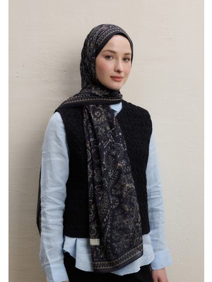 Emerald Desen Şal Lacivert