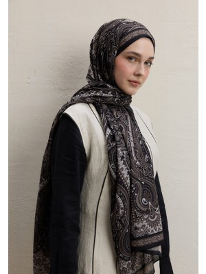 Zaıra Desen Şal Siyah