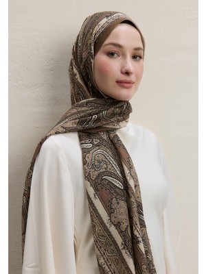Fresh Sütlü Kahve Paısley Elegance Desen Şal