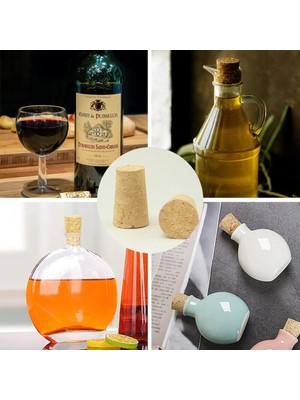 Mcreative Tıpa Şişe Başlığı Yağdanlık Tıpası, Şarap, Soda, Cam Şişesine Uyumlu Konik Mantar Tıpa - 3 Adet