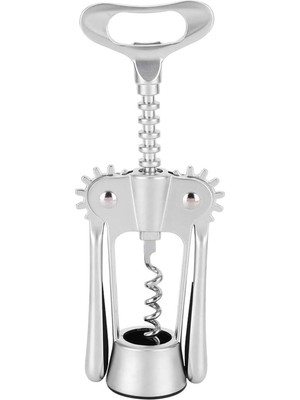 Mcreative Açacağı - Çok İşlevli Çinko Alaşım Kırmızı Şarap ve Bira Şişesi Açacağı, Tirbuşon Mantar Çektirme, Ev ve Bar Kullanımı İçin Gümüş Renk