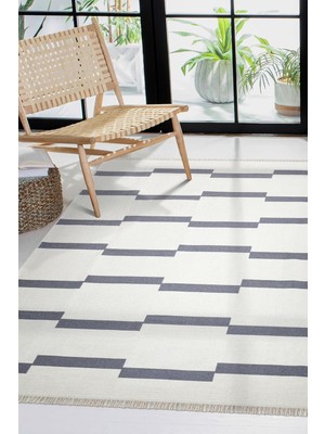Home Çift Taraflı Makinada Yıkanabilir Modern Desenli Dokuma Kilim Karessa 9 (80X250)