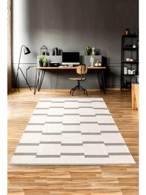 Home Çift Taraflı Makinada Yıkanabilir Modern Desenli Dokuma Kilim Karessa 5 (80X150)